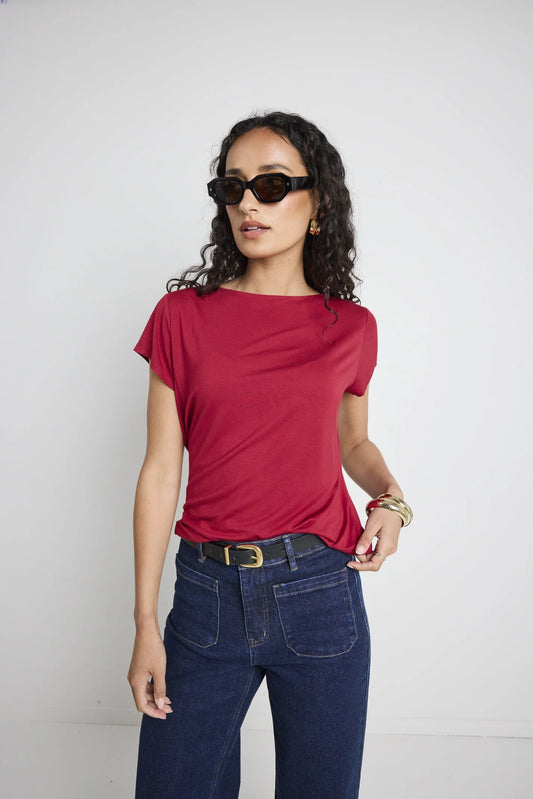 Impartial Boat Neck Top (Plum)
