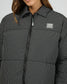 In Check Puffer Jacket in Black and White Check