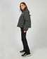 In Check Puffer Jacket in Black and White Check