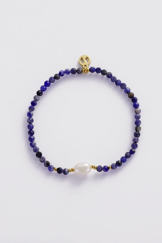 Zafino Indigo Fine Bead Stretch Bracelet Navy | Women's Jewellery | Gretel Lane