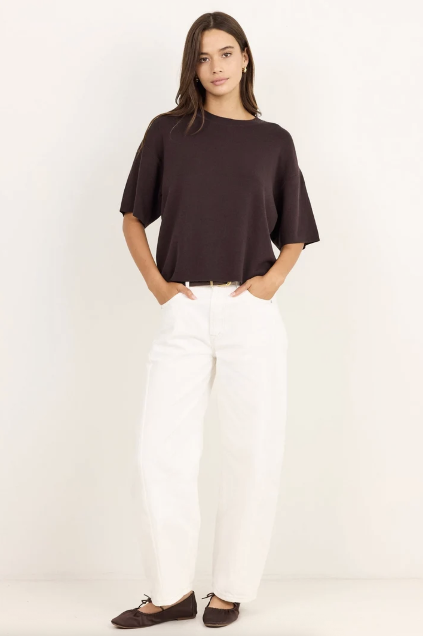 Stories Be Told Intrepid Relaxed Knit Tee Chocolate | Women's Tops | Gretel Lane