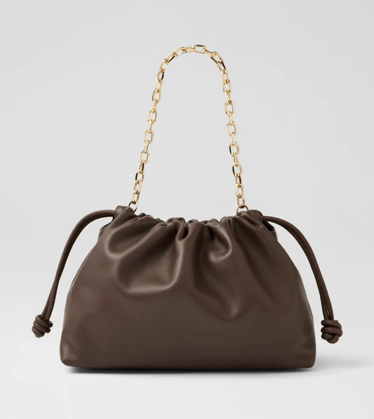 Mollini Women's Iriis Handbag in Dark Chocolate Leather | Gretel Lane