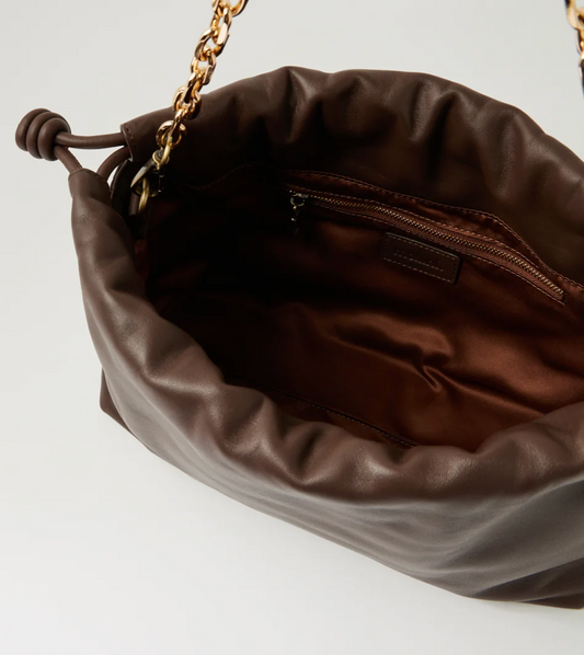 Mollini Women's Iriis Handbag in Dark Chocolate Leather | Gretel Lane