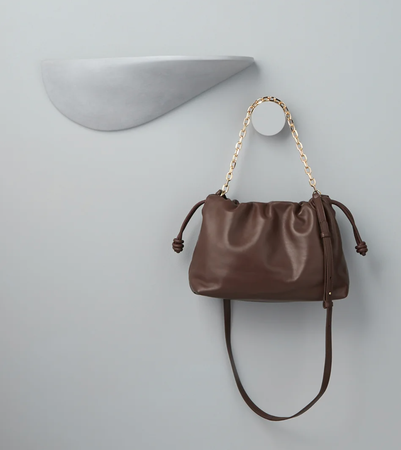 Mollini Women's Iriis Handbag in Dark Chocolate Leather | Gretel Lane