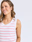 Iris Stripe Tank (White/Rose Stripe)