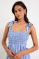 Isabella Strappy Tiered Maxi Dress (Bright Blue Stripe)