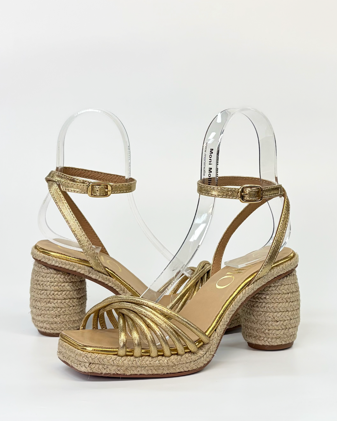 GAMIO Isolde Women's Raffia Platform Heel Gold | Gretel Lane | Women's Platform Heel 