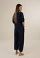 Humidity Ivy Denim 1/4 Button Shirt Dark Blue | Women's Clothing | Gretel Lane