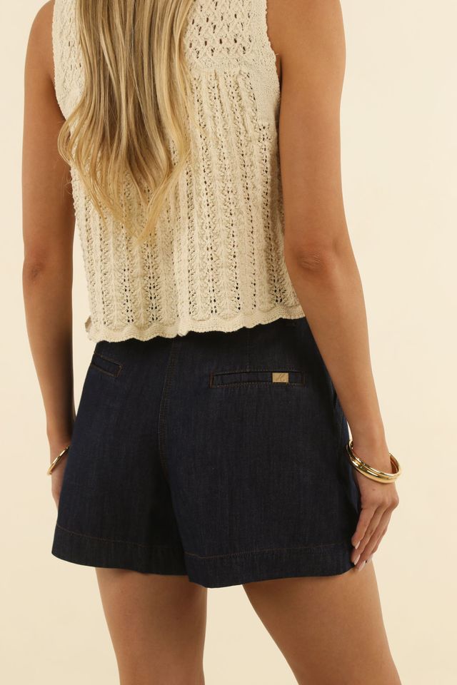 Humidity Ivy Mid-Thigh Denim Short Dark Blue | Women's Shorts | Gretel Lane