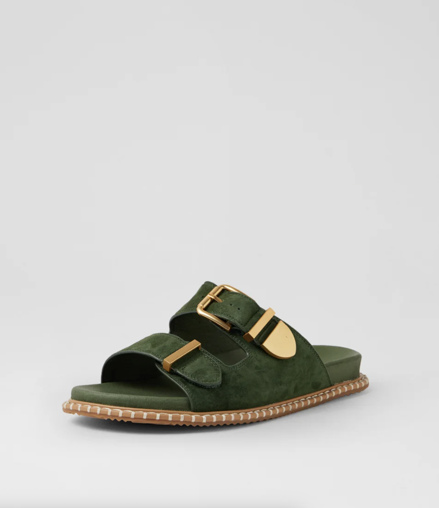 Ziera Iyami Arch Support Slide Olive Suede | Women's Footwear | Gretel Lane