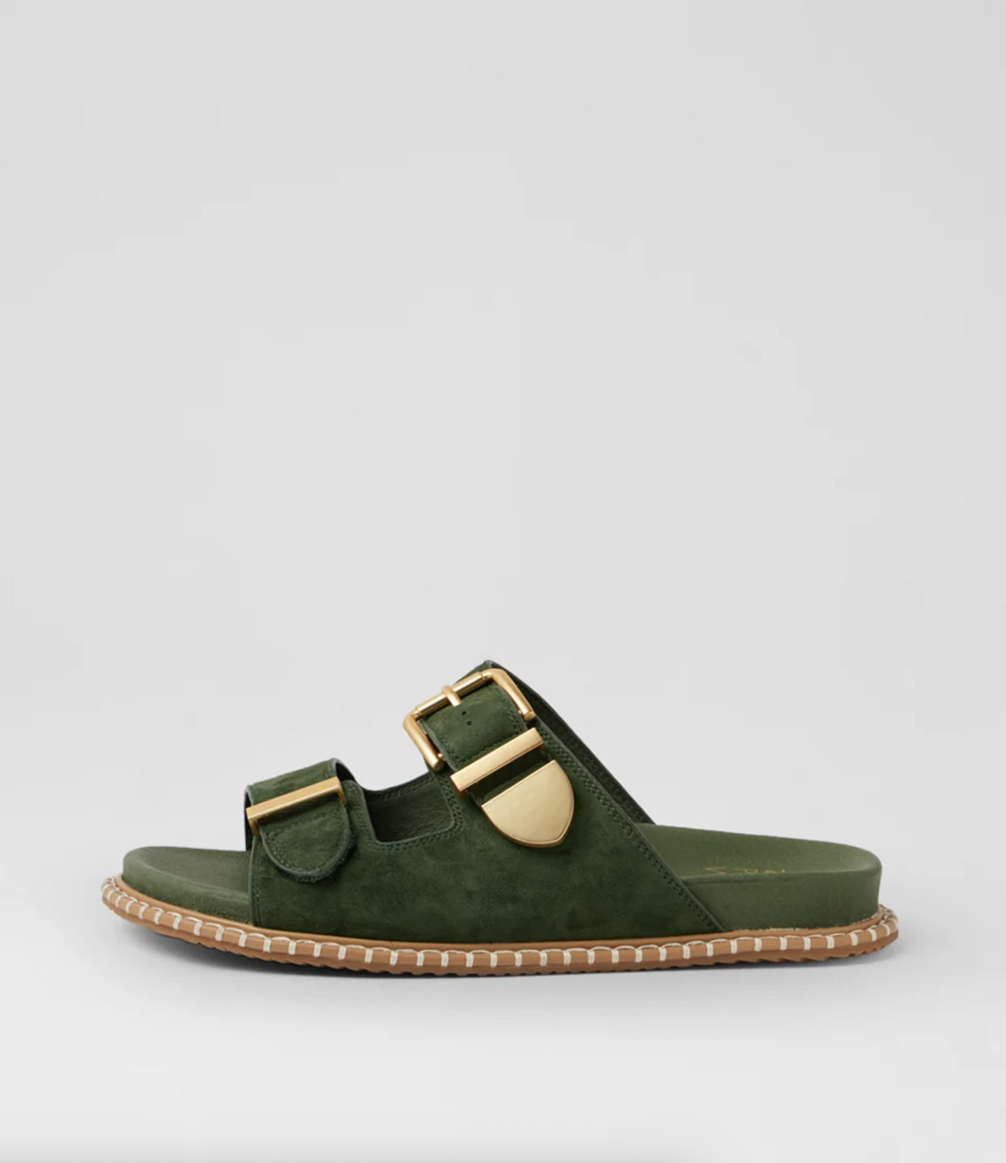 Ziera Iyami Arch Support Slide Olive Suede | Women's Footwear | Gretel Lane