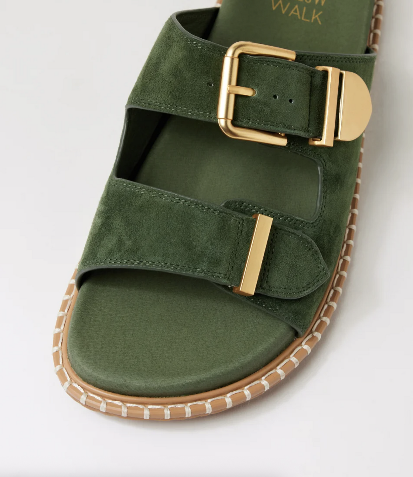 Ziera Iyami Arch Support Slide Olive Suede | Women's Footwear | Gretel Lane