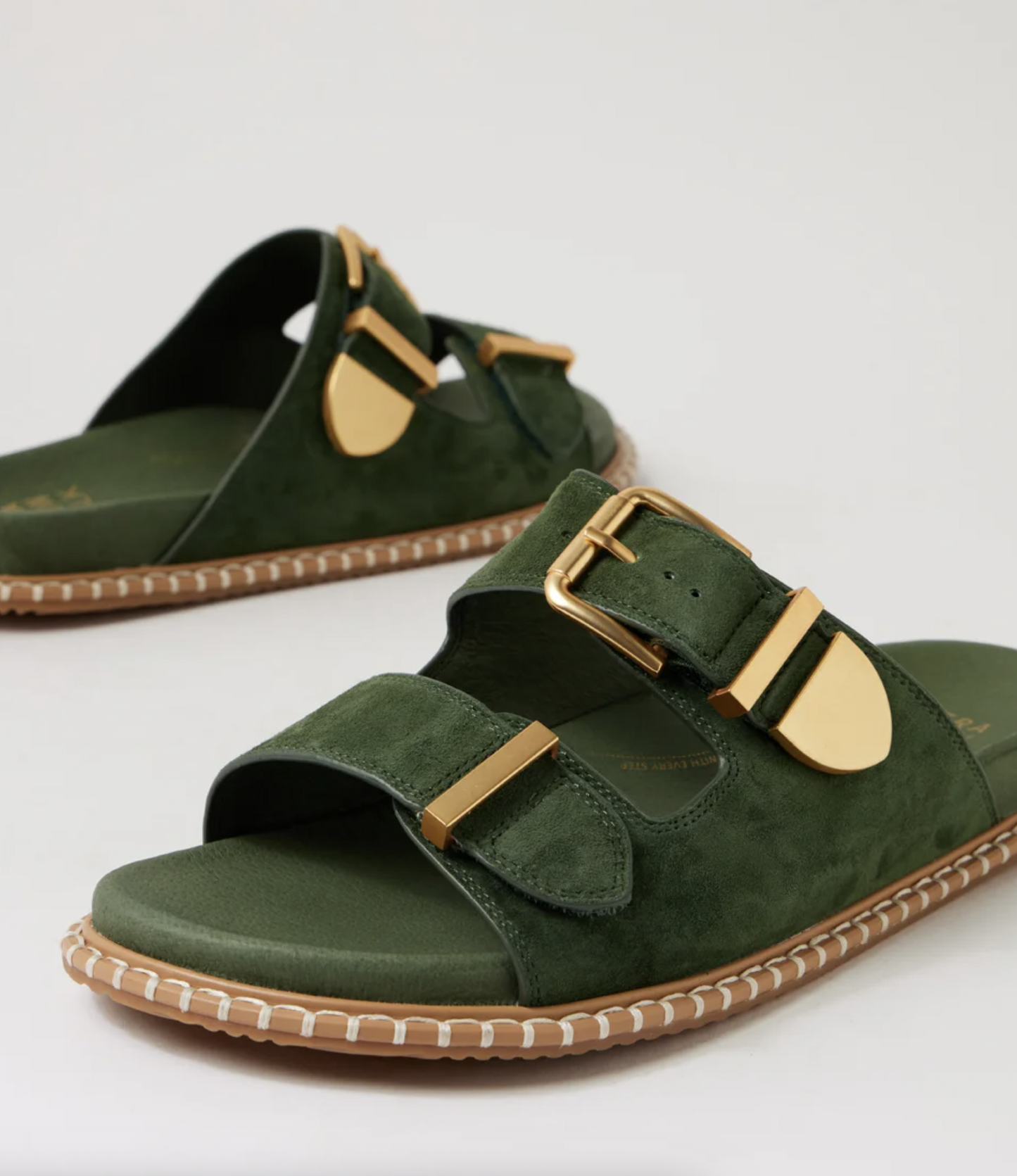 Ziera Iyami Arch Support Slide Olive Suede | Women's Footwear | Gretel Lane