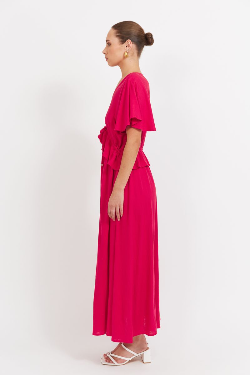 Jardin Frill Maxi Dress (Garnet)
