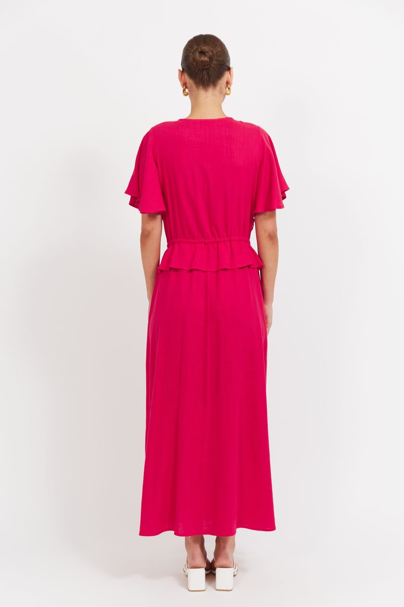 Jardin Frill Maxi Dress (Garnet)