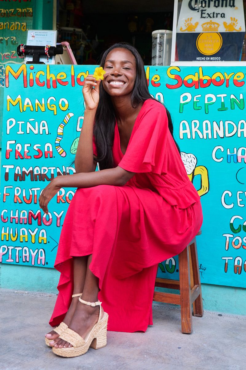 Jardin Frill Maxi Dress (Garnet)