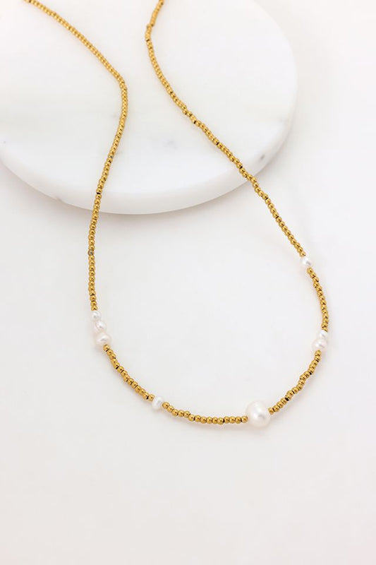 Jasmin Pearl Necklace (Gold)