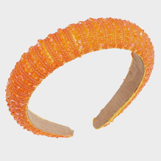 Julia Multi Beaded Headband (Tangerine)