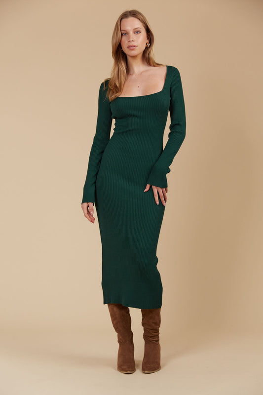 Juno Knit Dress (Pine)