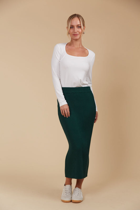 Juno Knit Skirt (Pine)