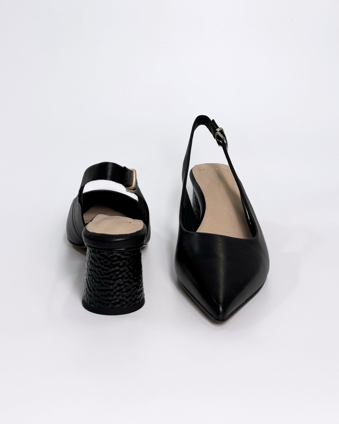 Black Leather Slingback Heel | Gretel Lane