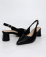 Black Leather Slingback Heel | Gretel Lane