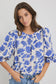 Justify SS Blouson Sleeve Top (Blue Lotus)