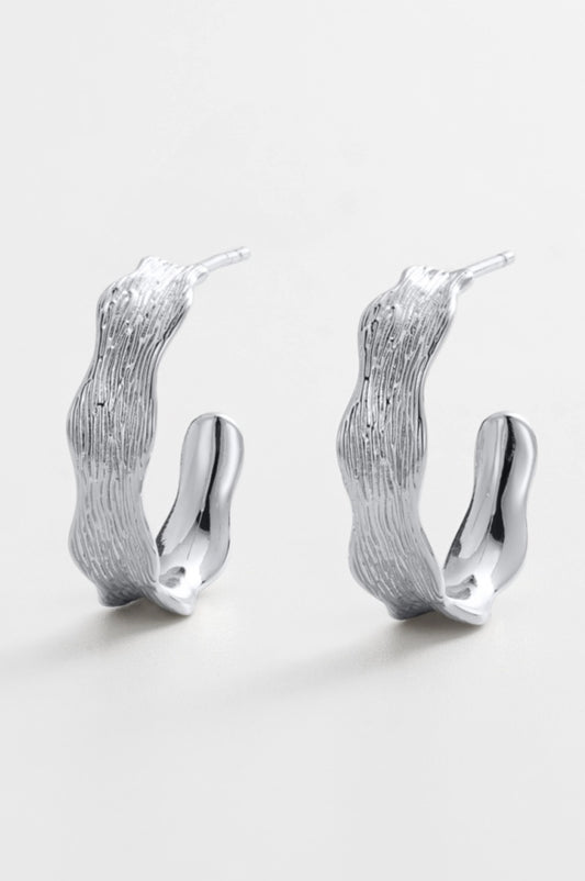 Zafino Kaia Large Textured Hoop Earring Silver | Women's Jewellery | Gretel Lane
