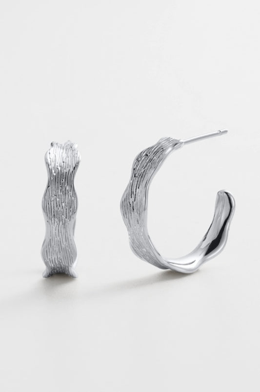 Zafino Kaia Large Textured Hoop Earring Silver | Women's Jewellery | Gretel Lane
