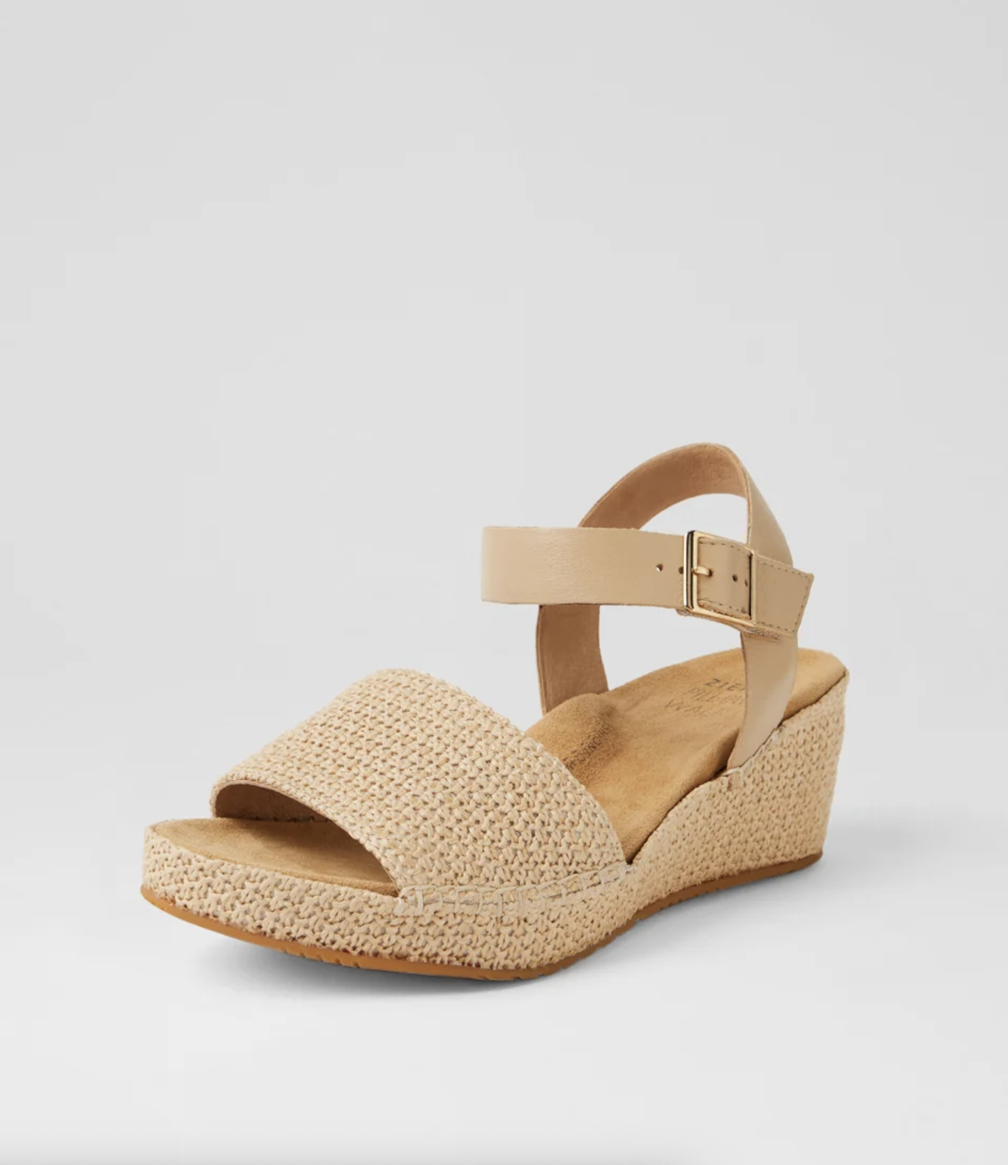 Ziera Keeve Raffia Wide Fit Wedge Sandal Natural | Women's Footwear | Gretel Lane
