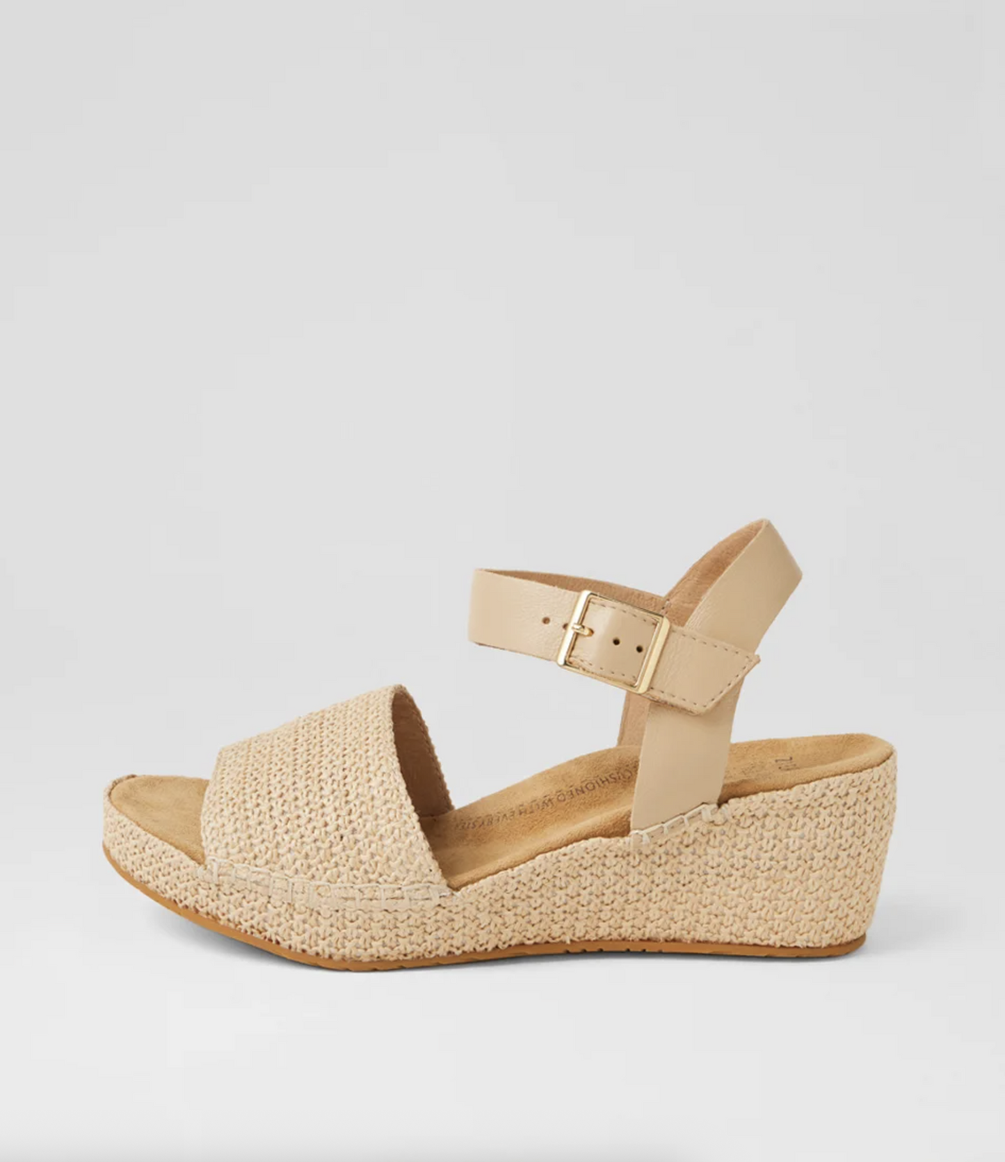 Ziera Keeve Raffia Wide Fit Wedge Sandal Natural | Women's Footwear | Gretel Lane