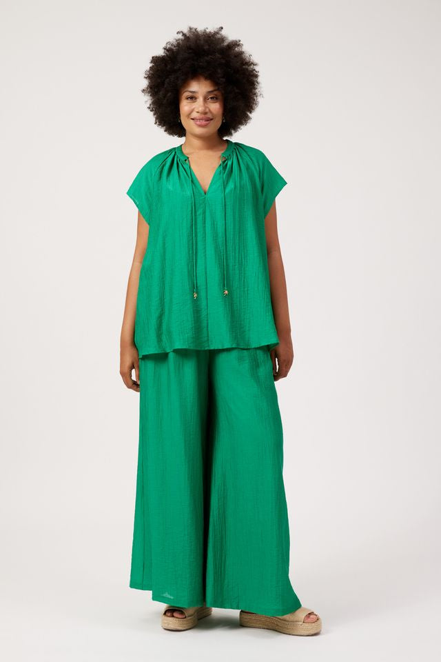 HAVEN Kenya Relaxed Short Sleeve Top Green | Women's Clothing | Gretel Lane