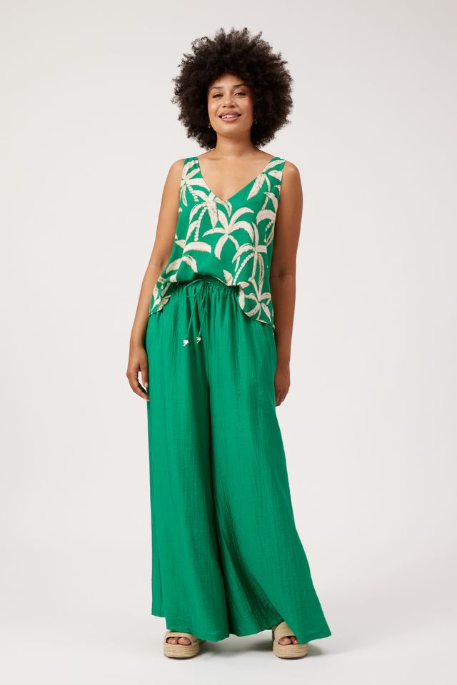 HAVEN Kenya Full Length Palazzo Pant Green | Women's Clothing | Gretel Lane