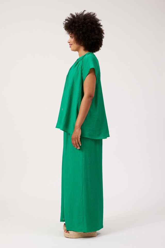 HAVEN Kenya Relaxed Short Sleeve Top Green | Women's Clothing | Gretel Lane