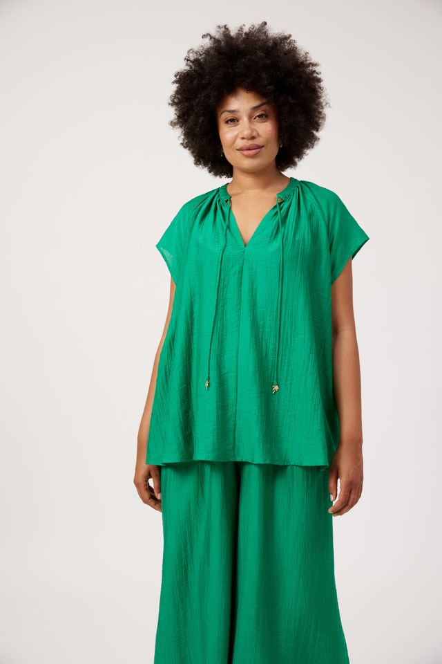 HAVEN Kenya Relaxed Short Sleeve Top Green | Women's Clothing | Gretel Lane