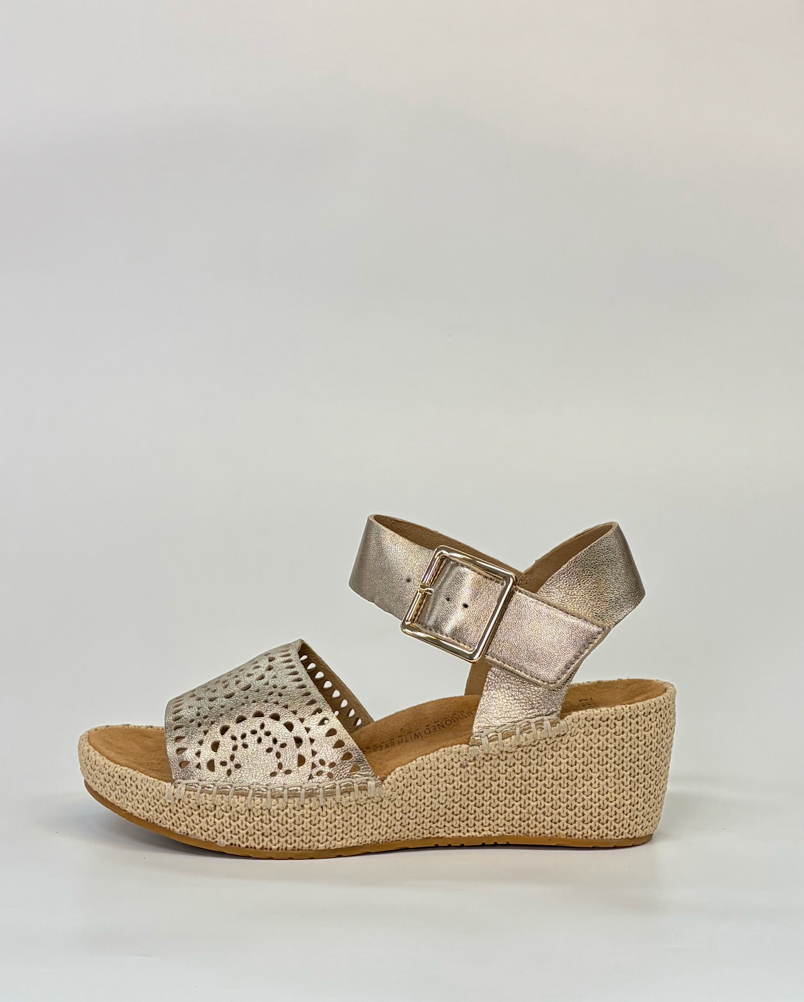  Ziera Killion Women's Wide Fit Wedge Sandal Champagne | Gretel Lane | Women's Sandal 