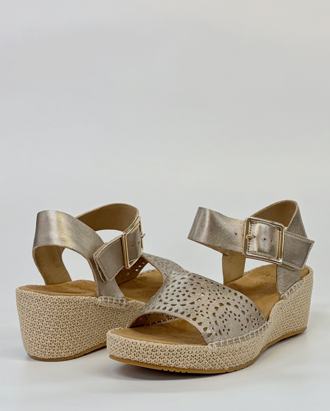  Ziera Killion Women's Wide Fit Wedge Sandal Champagne | Gretel Lane | Women's Sandal 