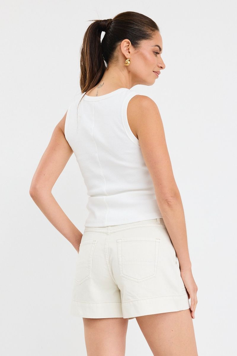 Kindly Pocket Front Denim Short (Ecru)