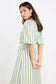 Kindred Puff Sleeve Midi Shirt Dress (Moss Stripe)