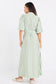 Kindred Puff Sleeve Midi Shirt Dress (Moss Stripe)