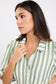 Kindred Puff Sleeve Midi Shirt Dress (Moss Stripe)