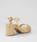 Django & Juliette Kondry Raffia Platform Heel Sandal Gold | Women's Heels | Gretel Lane