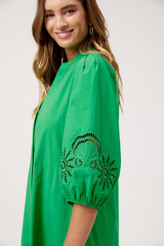 HAVEN Larissa Broderie Tiered Maxi Dress Green | Women's Clothing | Gretel Lane