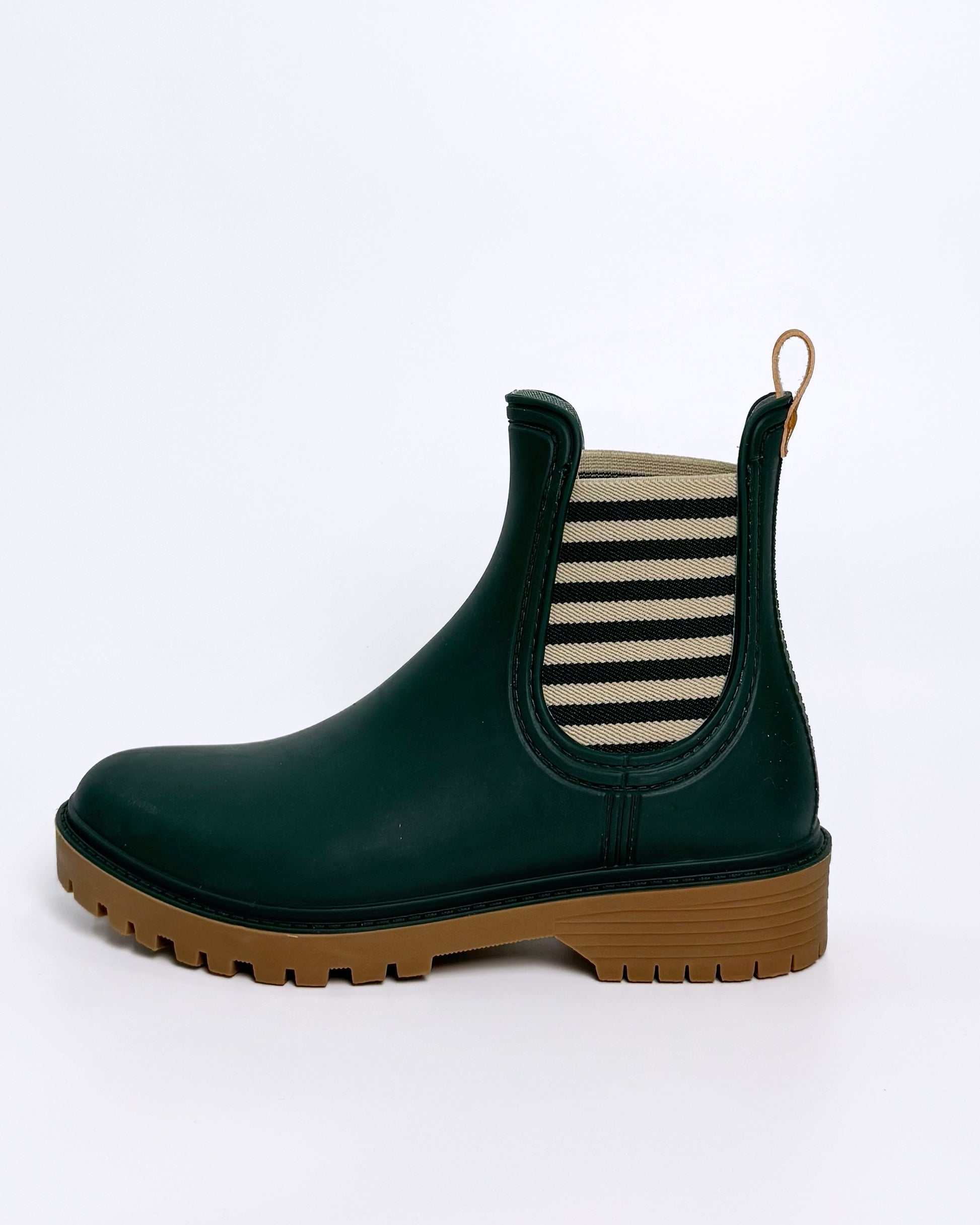 Diana Ferrari Dark Green Stripe Gumboot | Gretel Lane