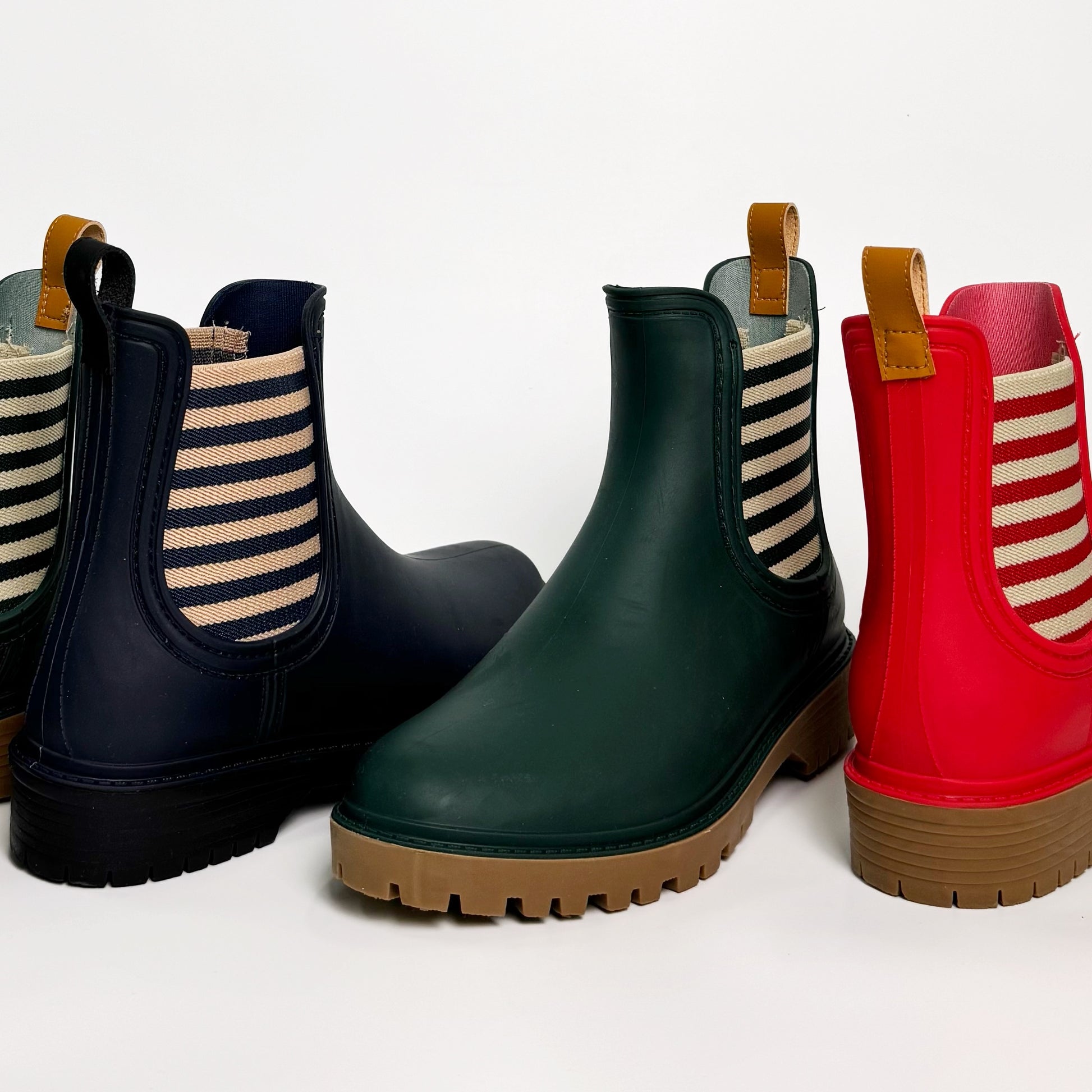 Diana Ferrari Dark Green Stripe Gumboot | Gretel Lane