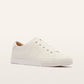 White Women's Leather Pull On Sneaker | Gretel Lane