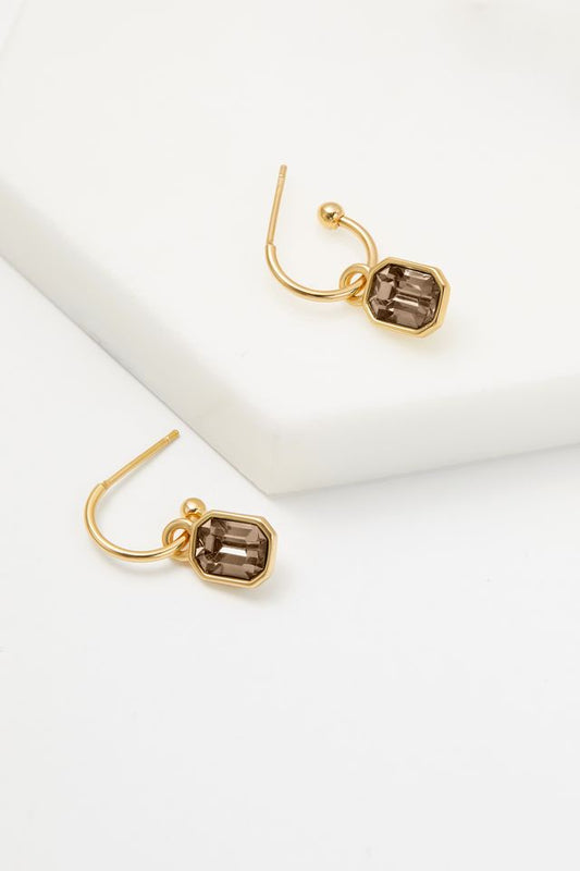 Leighton Crystal Earring (Chocolate)