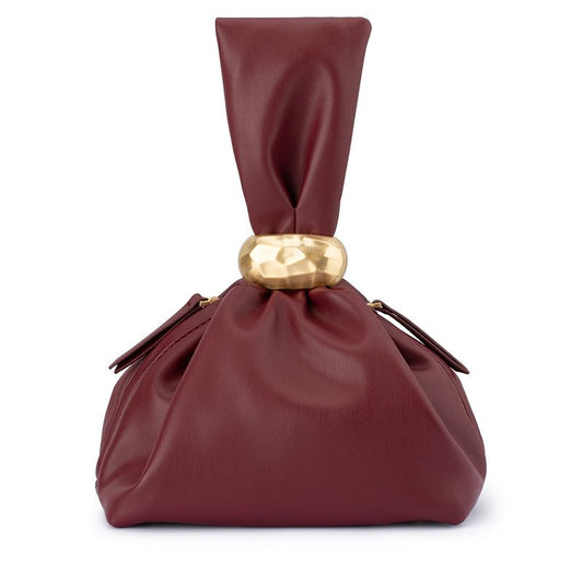 Olga Burg Soft Vegan Leather Burgundy Clutch Bag | Gretel Lane