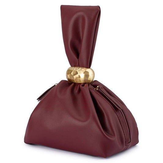 Olga Burg Soft Vegan Leather Burgundy Clutch Bag | Gretel Lane