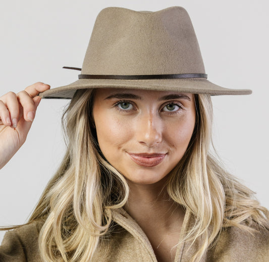 Rigon Leura Wool Felt Fedora Mushroom | Women's Hats | Gretel Lane